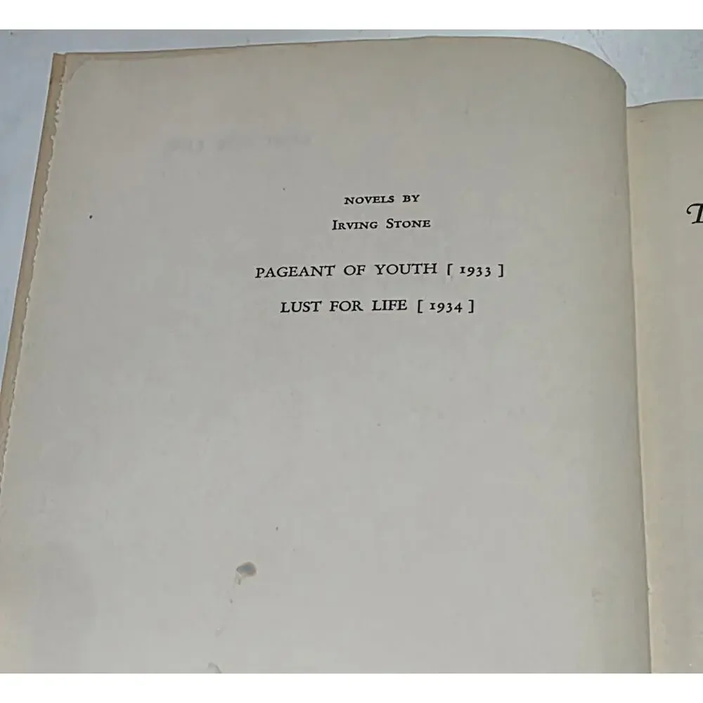 Lust For Life By Irving Stone: 1934 1st Edition 3rd Print